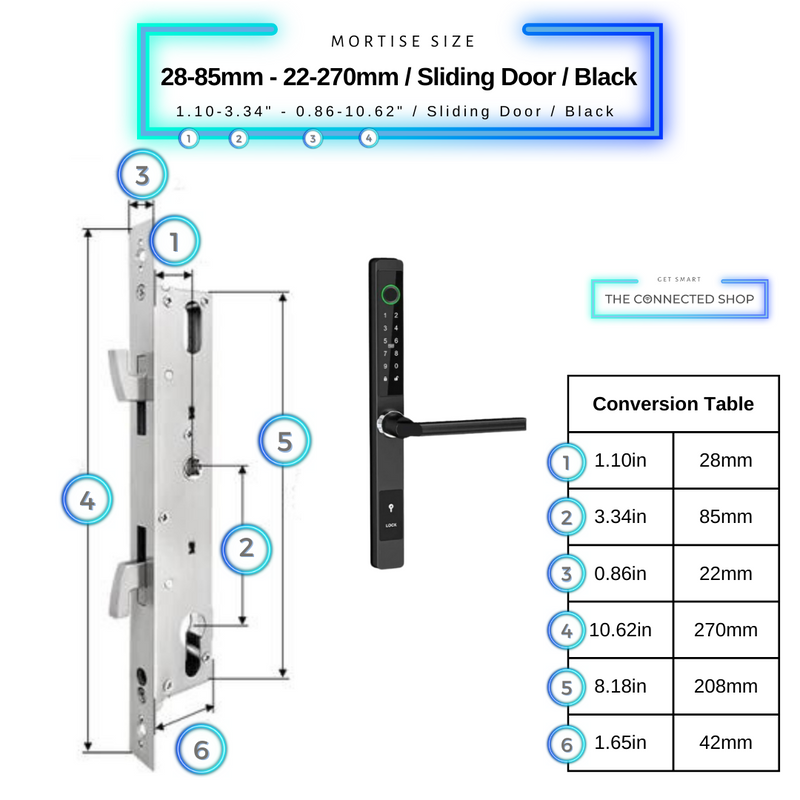 Sliding Door Smart Door Lock 28-85-22-270SlidingBlack