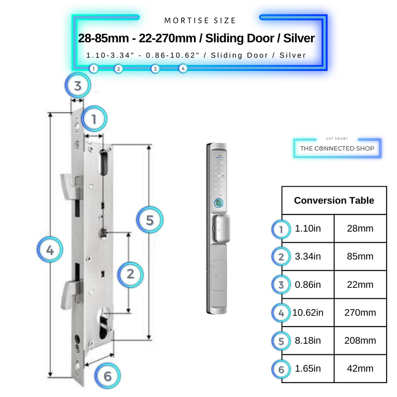 Sliding Door Smart Lock Knob 28-85mm_22x270mm_SlidingDoorKnobSilver