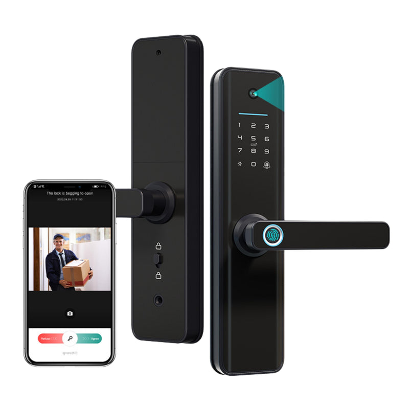 Black mobile app Universal Smart Door Lock Camera