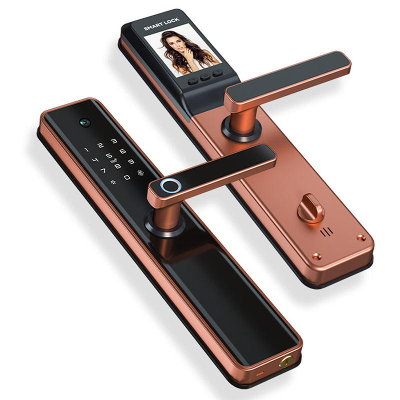No mortise rose bronze Smart Door Lock Camera