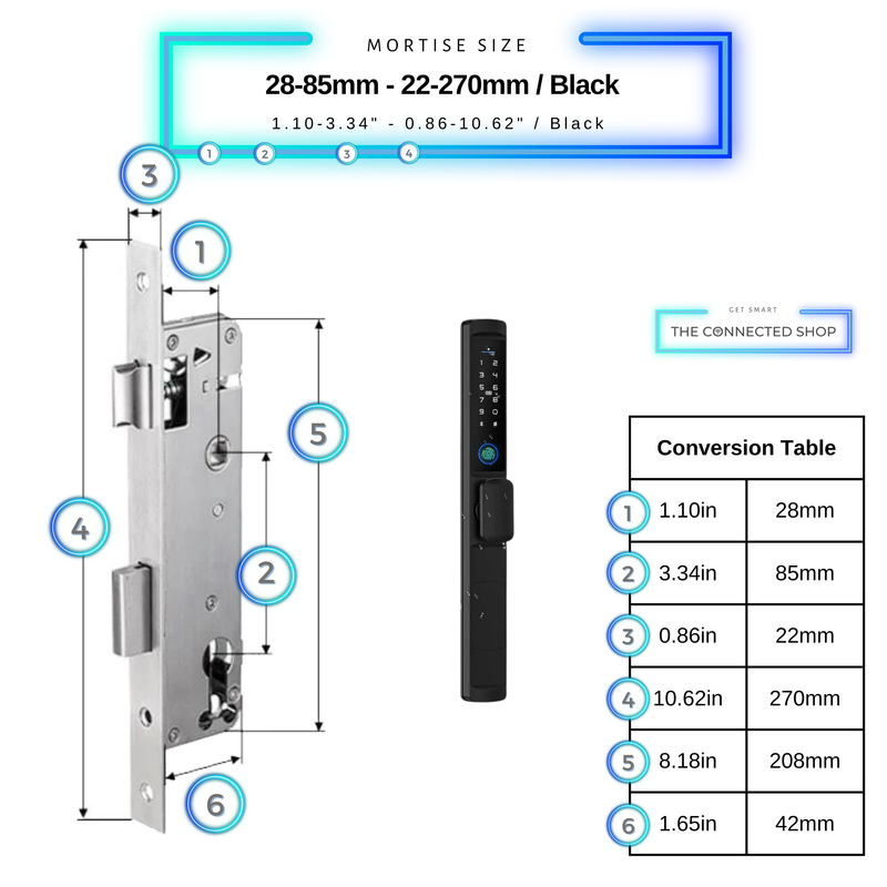 Serrure Intelligente pour Porte Battante avec Poignée Ronde