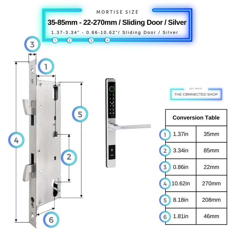 Sliding Door Smart Door Lock 35-85mm-22-270mm_SlidingDoor_Silver