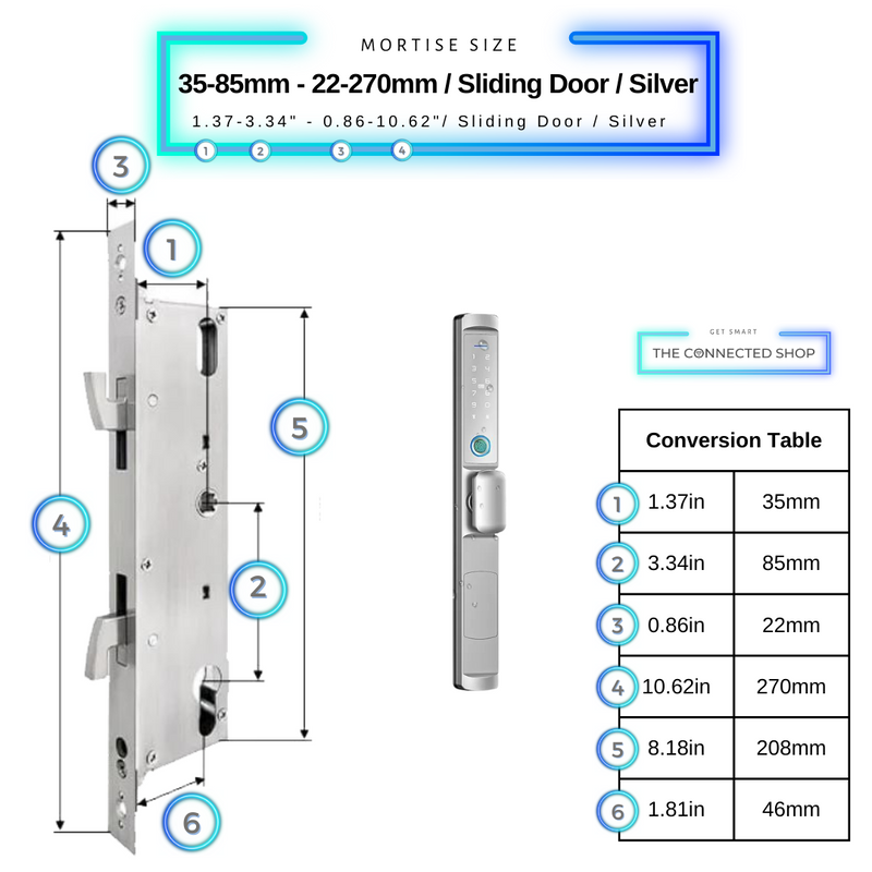 Sliding Door Smart Lock Knob 35-85mm_22x270mm_SlidingDoorKnobSilver