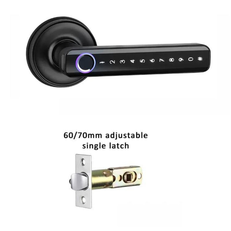 60-70 adjustable latch black Fingerprint Door Lock