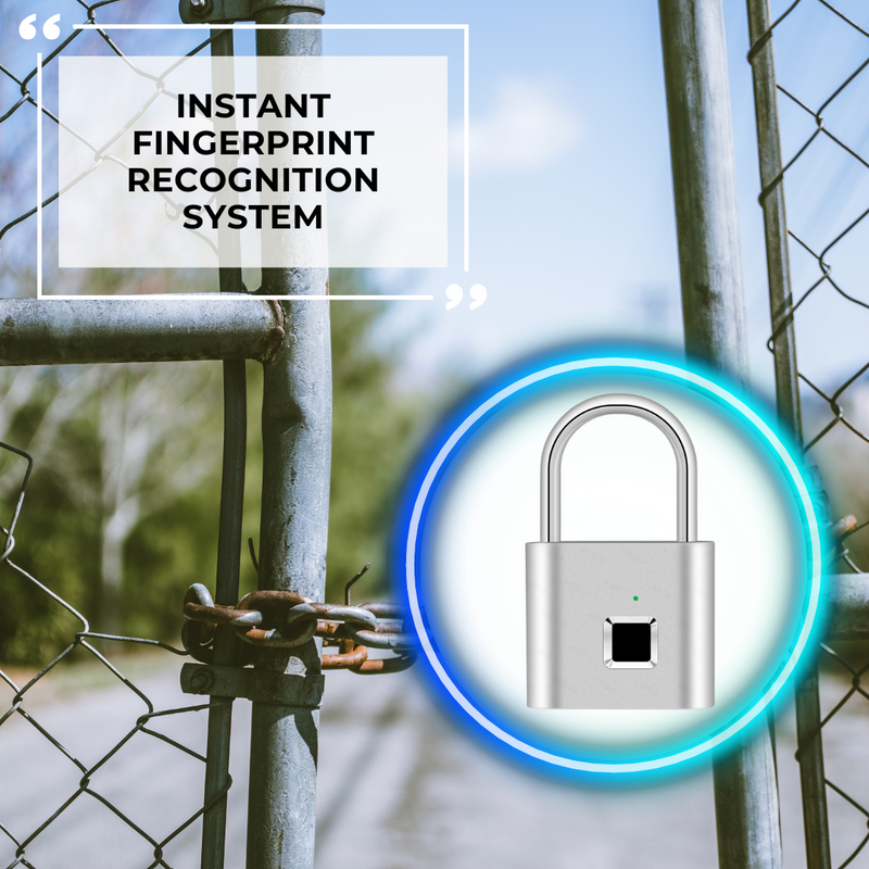 Benefit Fingerprint Lock Smart Padlock Silver