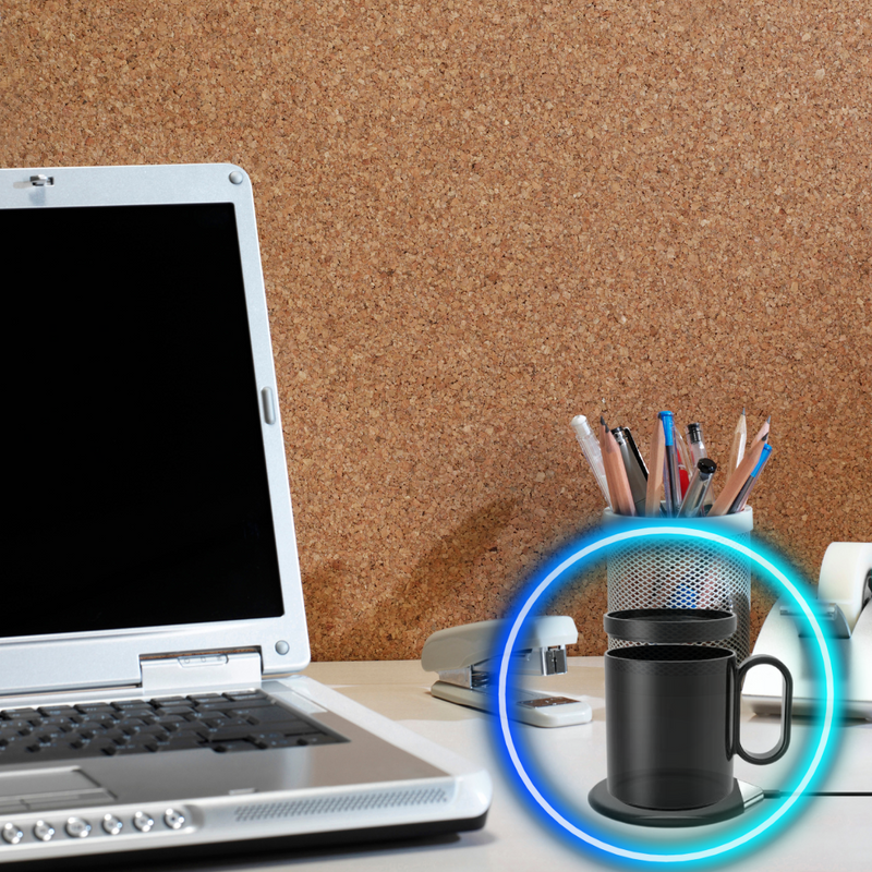 The Connected Shop Mug Warmer Wireless Charger - Cup Warmer, Mug Temperature Warmer, Wireless Charger Black