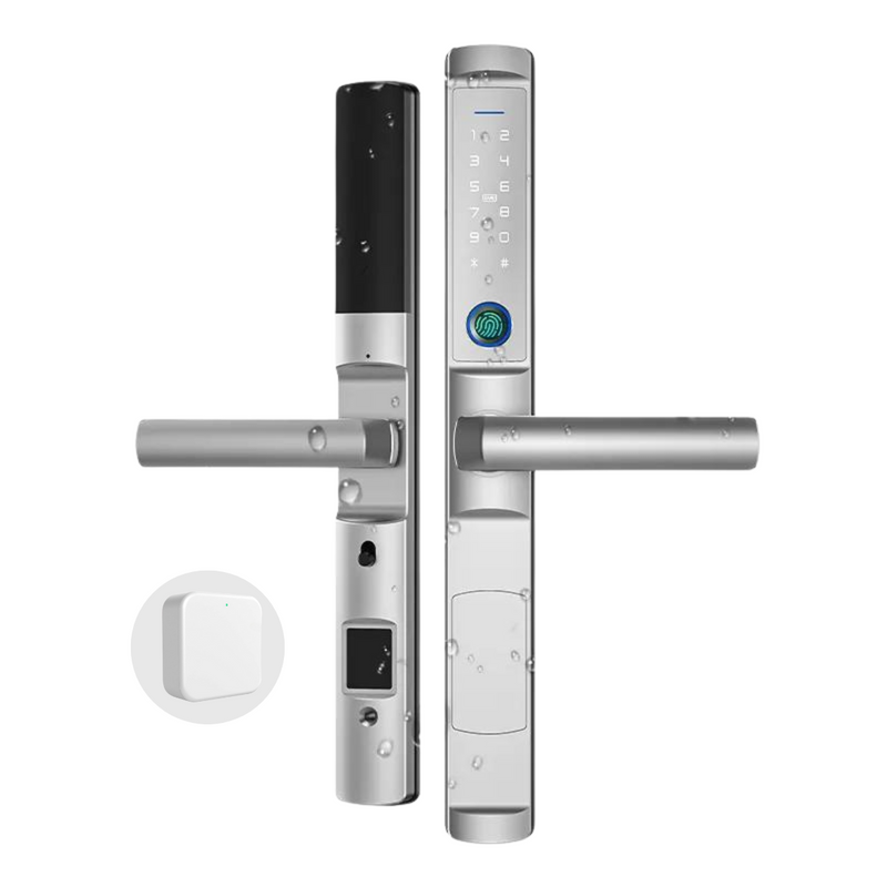 No mortise silver Sliding Door Smart Lock with gateway