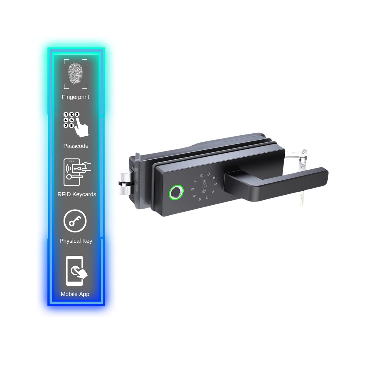 Glass Swing Door Smart Lock - Smart Lock Deadbolt, Swing Door Smart ...