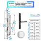 Sliding Door Smart Door Lock - 28-85mm (22x270mm) Sliding Door - Black - With WiFi Gateway