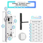 Sliding Door Smart Door Lock - 50-85mm (22x240mm) - Black - With WiFi Gateway