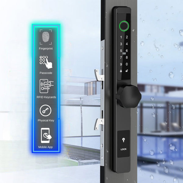 Sliding Door Smart Door Lock - No mortise - Black - No WiFi Gateway