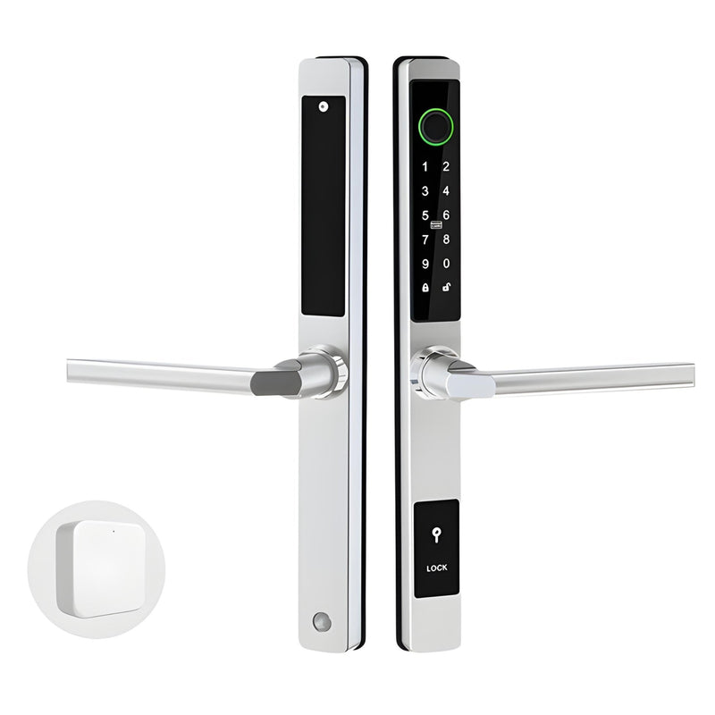 Sliding Door Smart Door Lock - No mortise - Silver - With WiFi Gateway