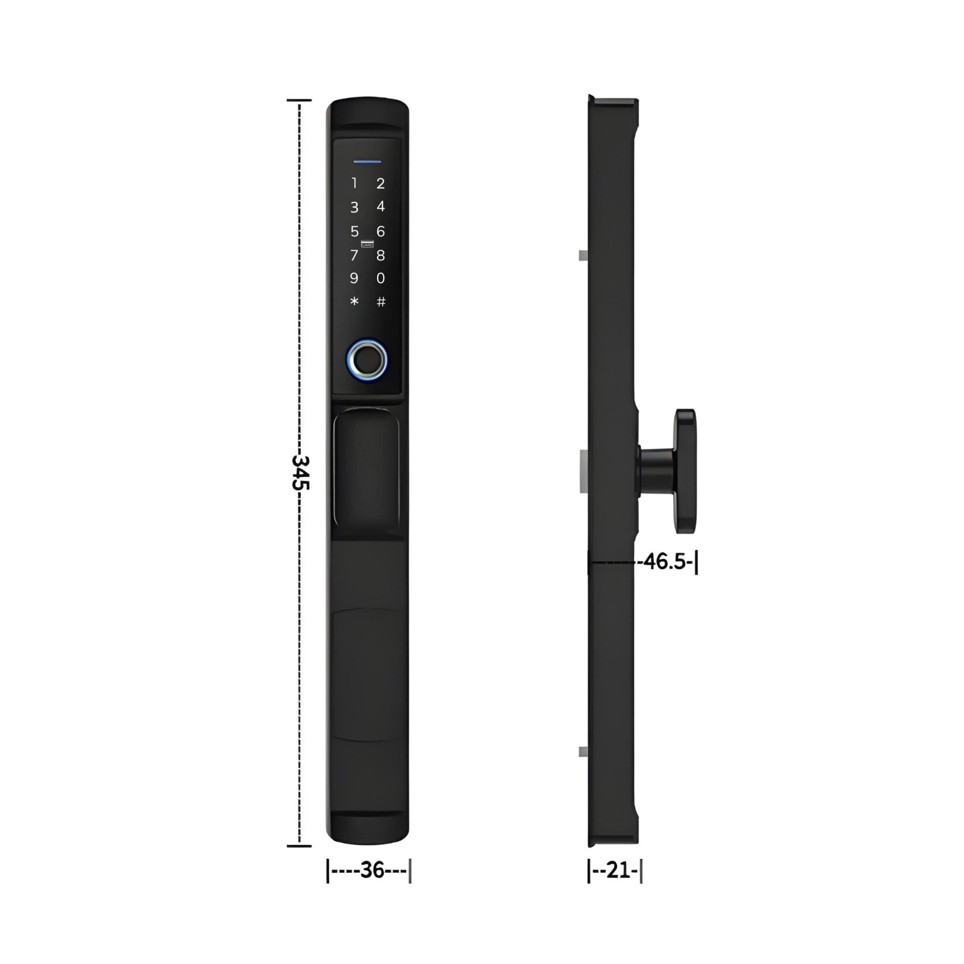 Sliding_Door_Smart_Lock_Knob measurements