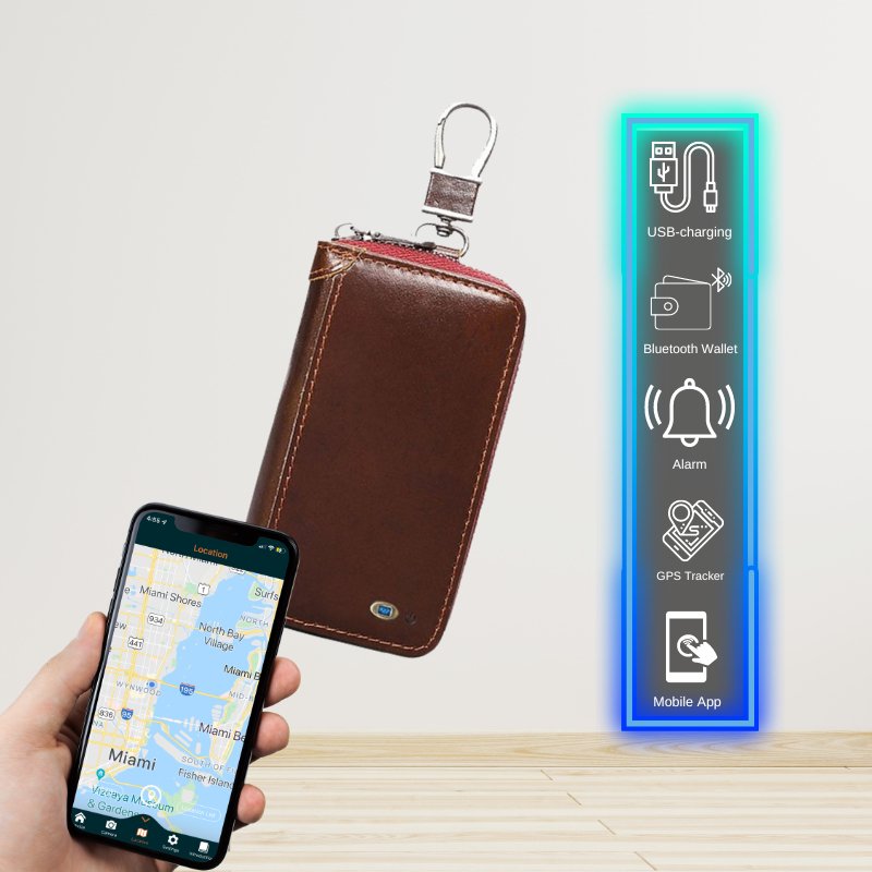 Smart Bluetooth Key Holder - Red - -