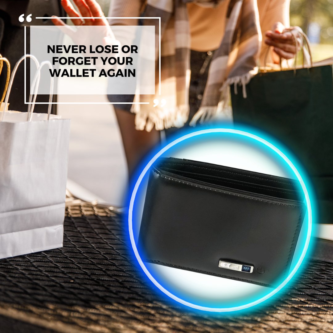 Smart Bluetooth Wallet Bifold - Red Wine - -