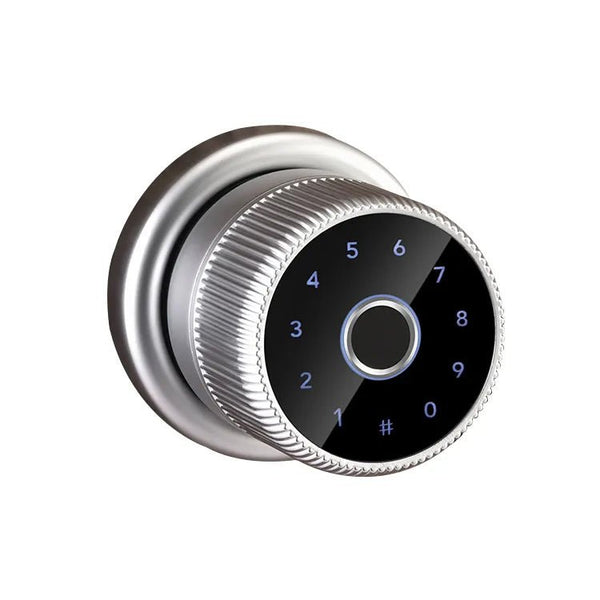 Smart Door Knob Lock - Silver - No WiFi Gateway -