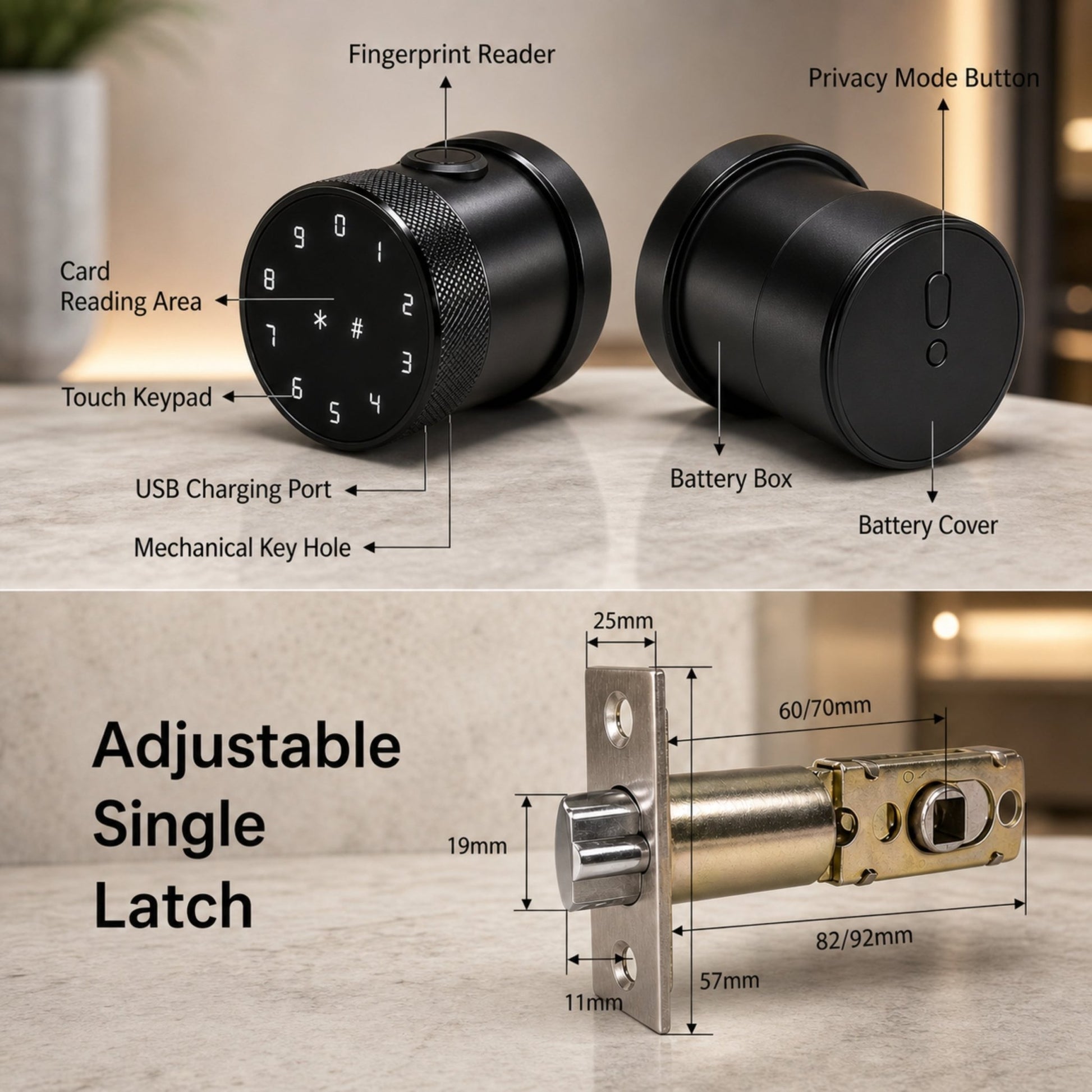 smart door knob max black
