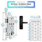 Smart Door Lock - 50-72mm (22x235mm) - Black -