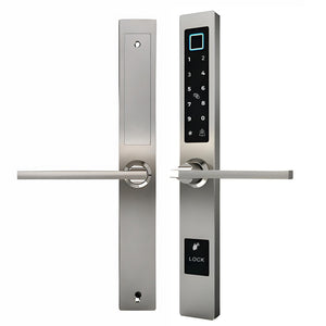 smart door lock sleek silver