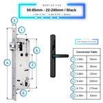 Smart Door Lock Slim - 50-85mm (22x240mm) - Black -