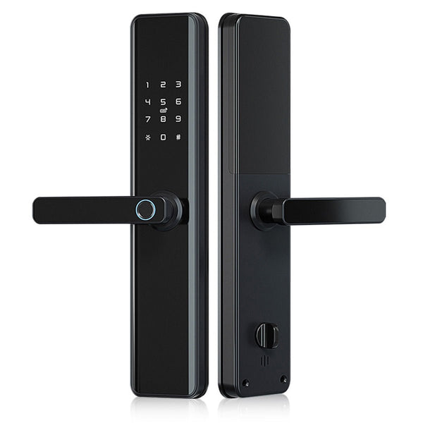 Smart Door Lock Thick - No Mortise - Black - No WiFi Gateway