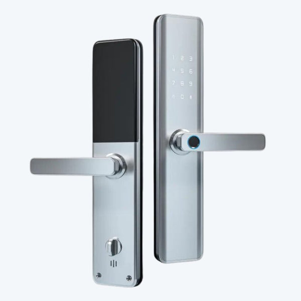 Smart Door Lock Thick - No Mortise - Silver - No WiFi Gateway