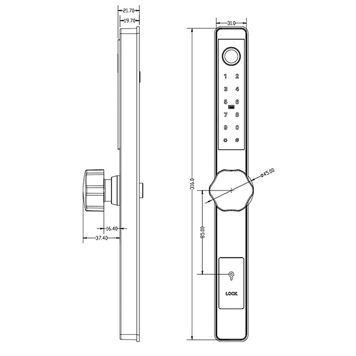 Smart Door Lock Thin - Smart Lock for Thin Doors, Thin Smart Lock – The ...