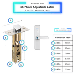 Smart Door Lock XL - 60-70mm Adjustable Latch - Silver