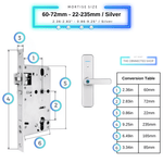 Smart Door Lock XL - 60-72mm (22x235mm - Silver