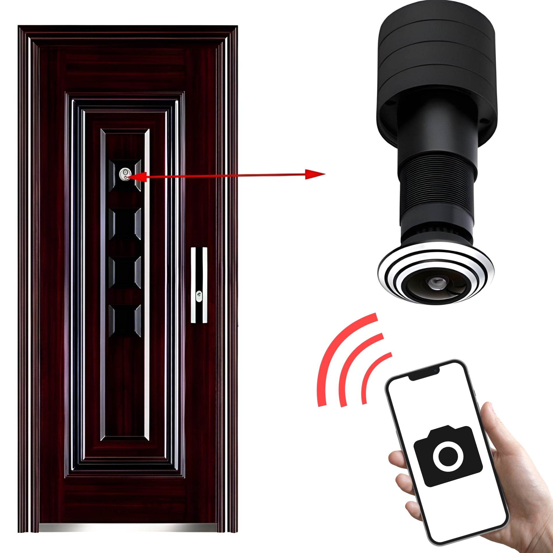 Smart Door Peephole Camera with HD Live Wide-angle Video and WiFi ...