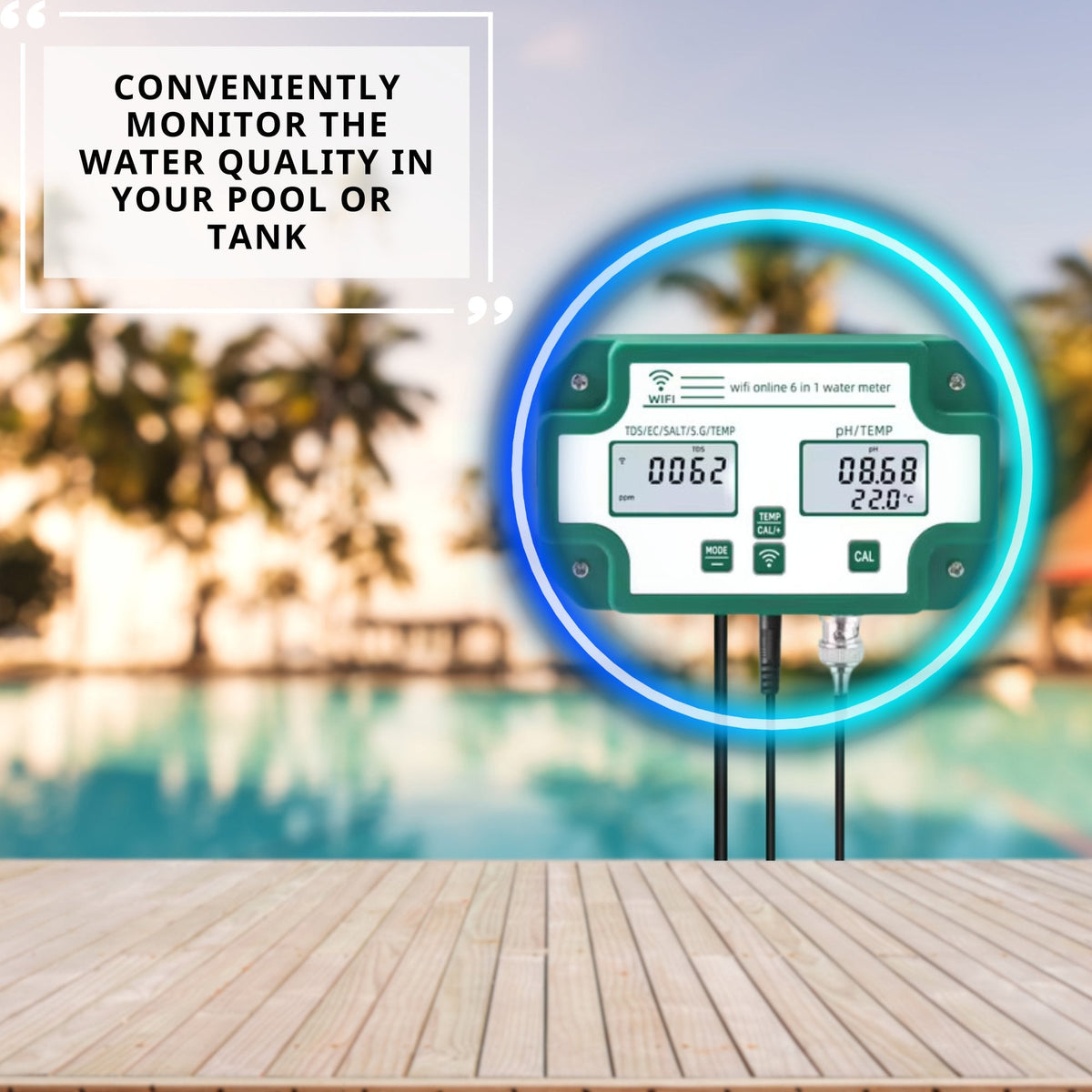 Micro Pool Controller Smart Pool Water Controller - Water Quality Sensor, Water Tank and Pool