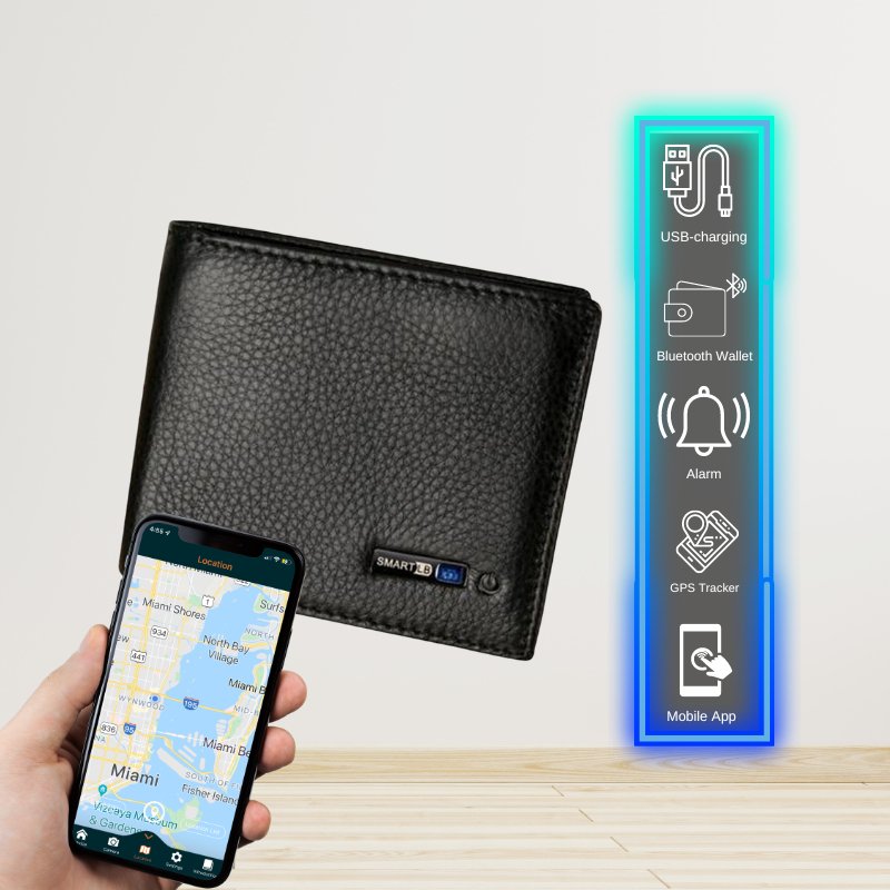 Smart Wallet Bluetooth Tracker - Smart Wallet for Men & Bluetooth ...