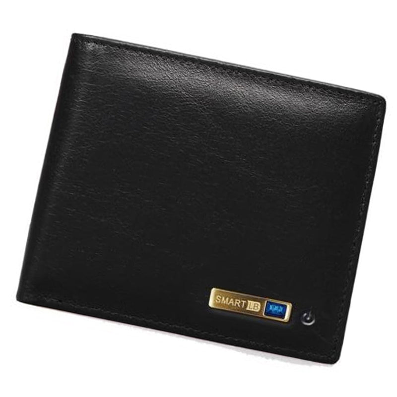 Smart Wallet Soft Leather Bluetooth Tracker - Black - -