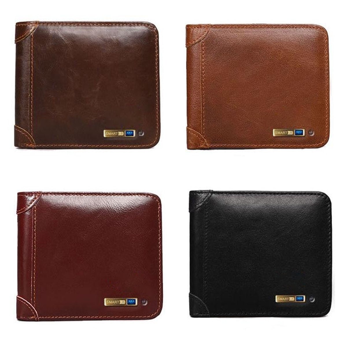 Smart Wallet Vintage Bluetooth Tracker - Brown - -