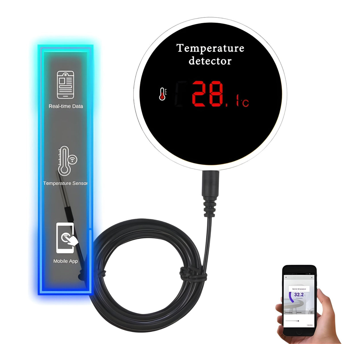 Sensor Temp Monitor Smart Water Temperature Sensor - Temperature Monitor, WiFi Mobile App