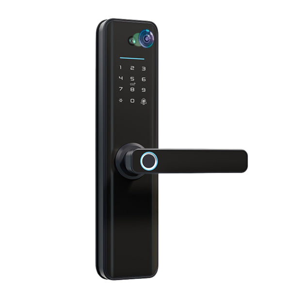 Black Universal Smart Door Lock Camera
