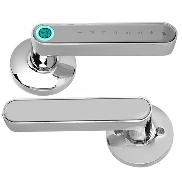 Fingerprint Smart Door Lock Silver with Mobile App Remote silver Door Lock Fingerprint Door Lock