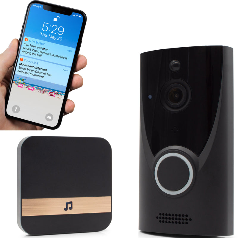 Smart Video Doorbell chime phone notification Connected Video Doorbell WiFi Live Video Doorbell Monitoring
