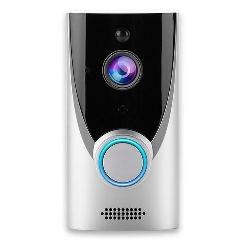 Smart Video Doorbell silver Connected Video Doorbell WiFi Live Video Doorbell Monitoring