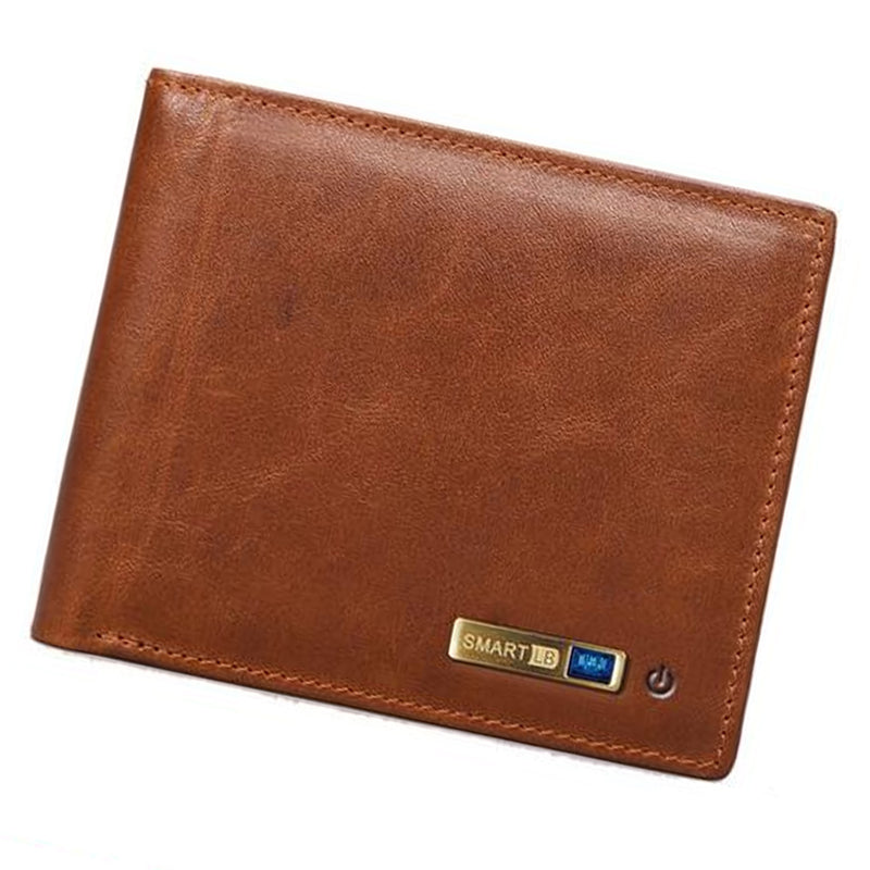 Smart Wallet Soft Leather Bluetooth Tracker Brown Bluetooth Wallet Connected Wallet
