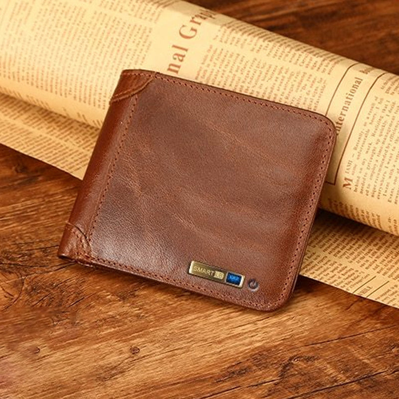 Smart Wallet Vintage Bluetooth Tracker Brown Composition Bluetooth Wallet Connected Wallet