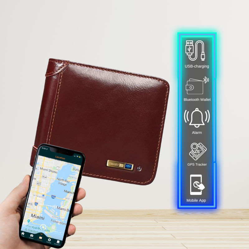 Smart Wallet Vintage Bluetooth Tracker