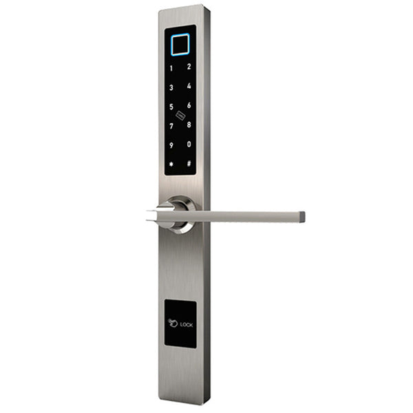 Smart Door Lock Sleek Silver Fingerprint Door Lock with Mobile App Sleek Silver Smart Door Lock and Fingerprint Smart Lock