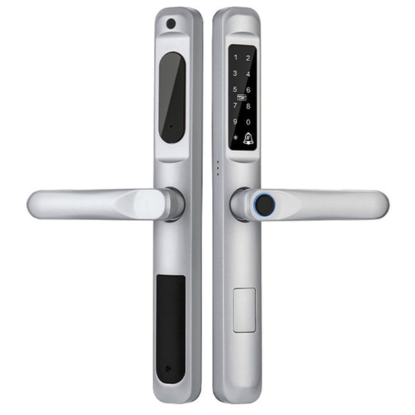 Smart Door Lock Slim Silver Fingerprint Door Lock with Mobile App slim silver Smart Door Lock and Fingerprint Smart Lock