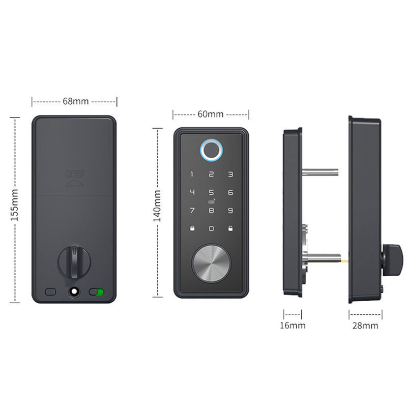 Deadbolt Smart Door Lock Deadbolt Size Unlock Fingerprint Door Lock with Mobile App Deadbolt size unlock Smart Door Lock and Fingerprint Smart Lock